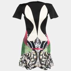 Peter Pilotto Multicolor Print Crepe Cape Sleeve Mini Jarr Dress S