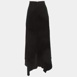 Peter Pilotto Black Velvet Asymmetrical Maxi Skirt S