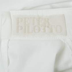 Peter Pilotto White Cotton Contrast Lace Detailed Sleeveless Shirt Blouse S