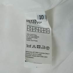 Pre Owned Peter Pilotto White Cotton V-Neck Flared Short Dress M