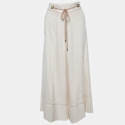 Peter Pilotto Cream Linen & Silk Parallel Pants M