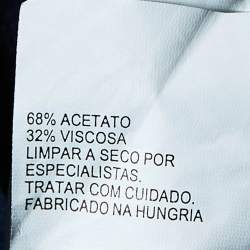 Pre Owned Peter Pilotto Navy Blue Crepe Stripe Detail Trousers S