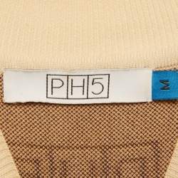 مملوكة مسبقًا فستان پي إتش 5 حياكة منقط بيج بروكلين بطبعة متدرجة بحافة متموجة مقاس متوسط - ميديم