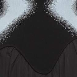 مملوكة مسبقًا PH5 Black Knit and Poplin Elsa Mixed Media Midi Dress S