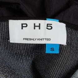 مملوكة مسبقًا PH5 Black Knit and Poplin Elsa Mixed Media Midi Dress S