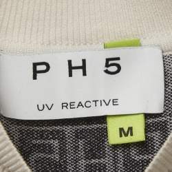 Pre Owned PH5 UV Reactive Monochrome Wave Pattern Knit Bella Dress M