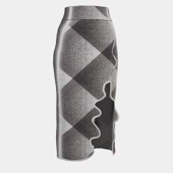 Pre Owned PH5 Grey Jersey Plaid Holly Midi Skirt XS