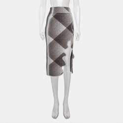Pre Owned PH5 Grey Jersey Plaid Holly Midi Skirt XS