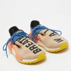 Pharrell Williams Beige Knit Fabric NMD Sneakers Size 38.5
