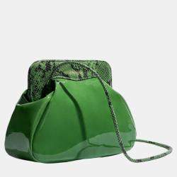 Phialebel Constanza green patent leather Shoulder Bag