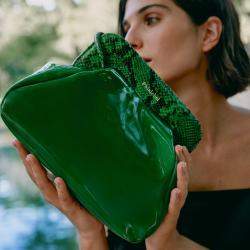Phialebel Constanza green patent leather Shoulder Bag