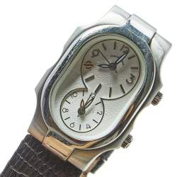 Philip Stein White Stainless Steel Leather Teslar Women's Wristwatch 27 mm