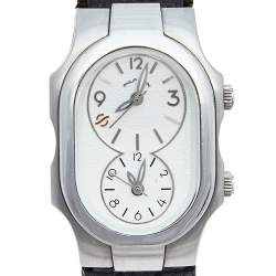 Philip Stein White Stainless Steel Leather Teslar Women's Wristwatch 27 mm