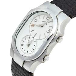 Philip Stein White Stainless Steel Leather Teslar Women's Wristwatch 27 mm