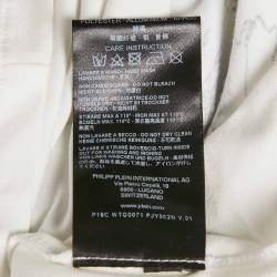 Philipp Plein Couture White Deer Embellished Cotton Mini Dress L