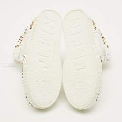 Pre Owned حذاء رياضي فيليب بلين جلد أبيض مرصع بعنق مرتفع نوتوريوس مقاس 38