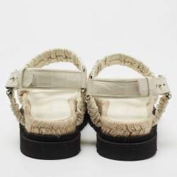 Pre Owned 3.1 Philip Lim White Croc Embossed and Leather Espadrille Sandals Size 36