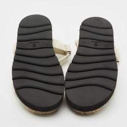Pre Owned 3.1 Philip Lim White Croc Embossed and Leather Espadrille Sandals Size 36