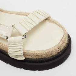 Pre Owned 3.1 Philip Lim White Croc Embossed and Leather Espadrille Sandals Size 36