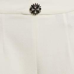 Marni Off-White Textured Wool Blend Wide Leg Pants M