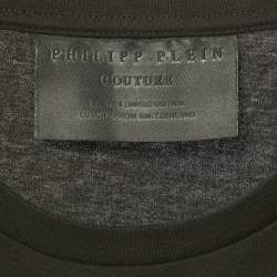 Philipp Plein Couture Black Logo Embellished Cotton T-Shirt S