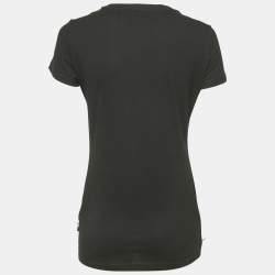 Philipp Plein Couture Black Logo Embellished Cotton T-Shirt S