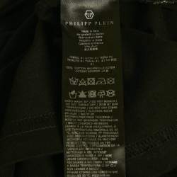 Philipp Plein Couture Black Logo Embellished Cotton T-Shirt S