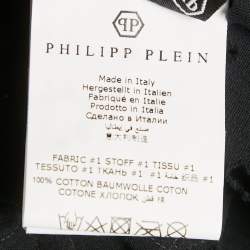 Philipp Plein Couture Black Shoulders Embellished Distressed Top XS