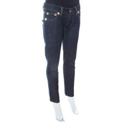Philipp Plein Limited Edition Indigo Denim Rockstud Embellished Fitted Jeans M 