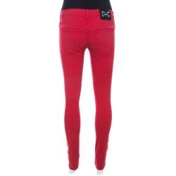 Philipp Plein Devil's Food Red Stretch Cotton Jegging XS