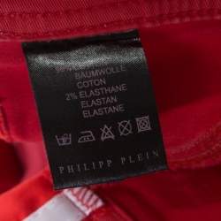 Philipp Plein Devil's Food Red Stretch Cotton Jegging XS