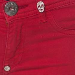 Philipp Plein Devil's Food Red Stretch Cotton Jegging XS