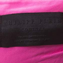 Philipp Plein Neon Pink Lamb Skin Mini Skirt M