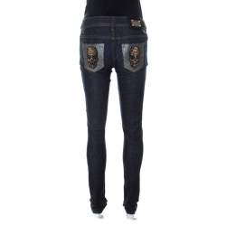 Philipp Plein Blue Dark Wash Denim Strawberry Cheesecake Slim Fit Jeans S
