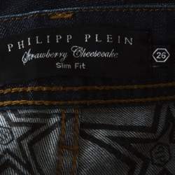 Philipp Plein Blue Dark Wash Denim Strawberry Cheesecake Slim Fit Jeans S