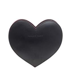 Pre Owned Philipp Plein Black Suede Sweet Heart Embellished Crossbody Bag