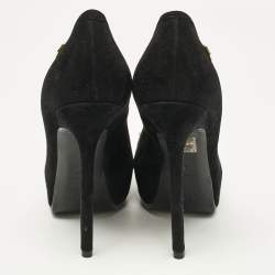 Philipp Plein Black Suede Spike Embellished Platform  Pumps Size 37