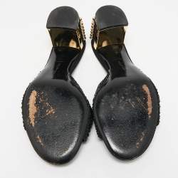 Philipp Plein Black Suede Crystal Slide Sandals Size 38