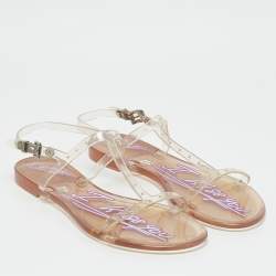 Philipp Plein Transparent Jelly Flat Sandals Size 38