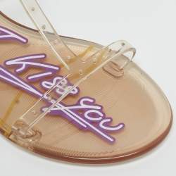 Philipp Plein Transparent Jelly Flat Sandals Size 38