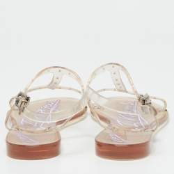 Philipp Plein Transparent Jelly Flat Sandals Size 38