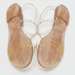 Philipp Plein Transparent Jelly Flat Sandals Size 38