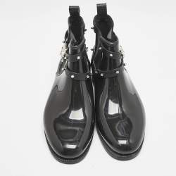 Pre Owned Philipp Plein Black Rubber Marguerite Ankle Boots Size 40