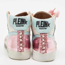 Philipp Plein Multicolor Leather and Crystal Notorious High Top Sneakers Size 37
