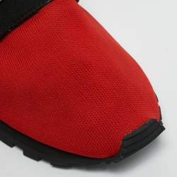 Philipp Plein Red Knit Fabric Logo Strap Slip On Sneakers Size 38