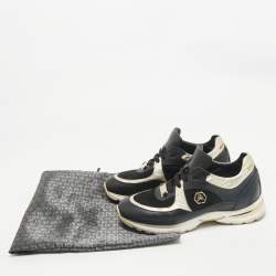 Philipp Plein Black/Gold Leather and Suede Low Top Sneakers Size 38
