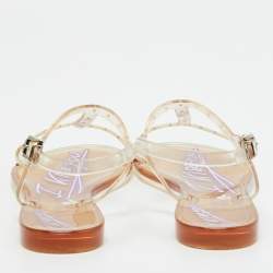Pre Owned Philipp Plein Transparent Jelly Slingback Flats Size 38