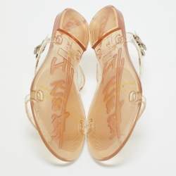 Pre Owned Philipp Plein Transparent Jelly Slingback Flats Size 38