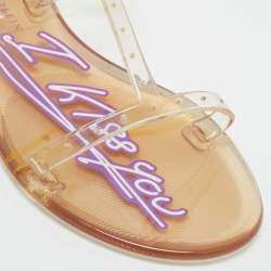 Pre Owned Philipp Plein Transparent Jelly Slingback Flats Size 38