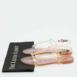 Pre Owned Philipp Plein Transparent Jelly Slingback Flats Size 38